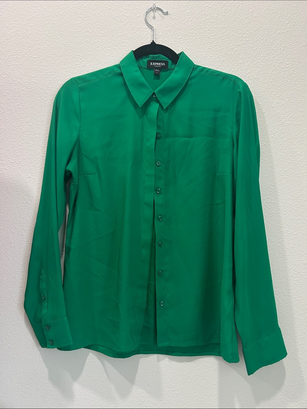 Express Women’s Emerald Green Button-Down Blouse
